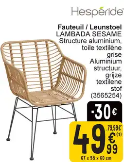 Cora Hespéride leunstoel lambada sesame aanbieding