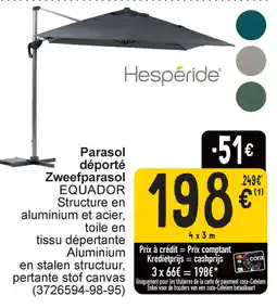 Cora Hesperide zweefparasol equador aanbieding
