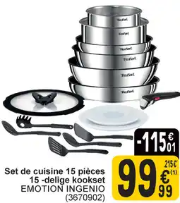 Cora Tefal 15 -delige kookset emotion ingenio aanbieding