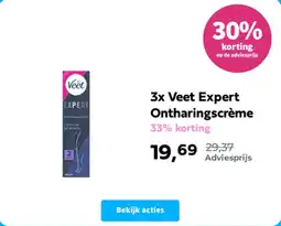 Plein.nl 3x Veet Expert Ontharingscrème aanbieding