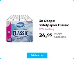 Plein.nl 3x Ooops! Toiletpapier Classic aanbieding