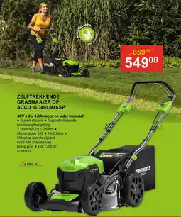 HandyHome Zelftrekkende grasmaaier op accu GD40LM46SP aanbieding