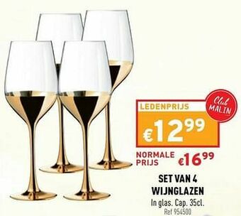 Set van 4 wijnglazen