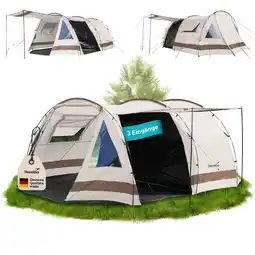 Decathlon Tunneltent - Kambo 4 - 4 personen - Kamperen - 1 x donkere cabine - 3 ingangen aanbieding