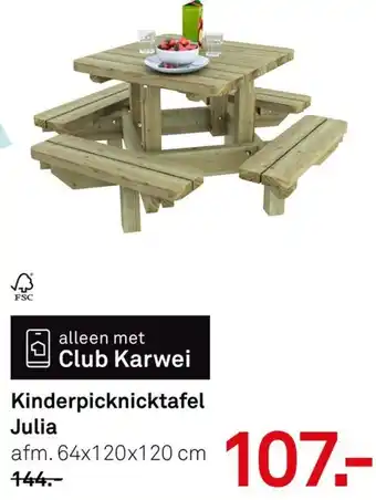Karwei Kinderpicknicktafel Julia aanbieding