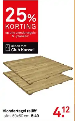 Karwei Vlondertegel reliëf aanbieding