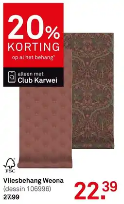 Karwei Vliesbehang Weona aanbieding