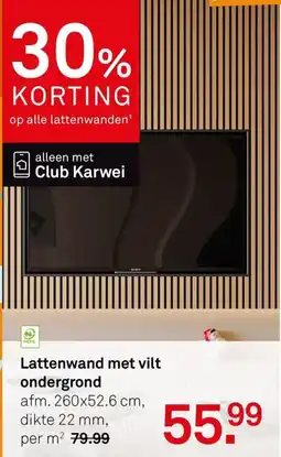 Karwei Lattenwand met vilt ondergrond aanbieding