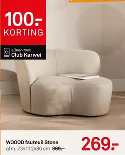Karwei WOOOD fauteuil Stone aanbieding