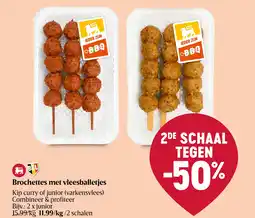 Delhaize Brochettes met vleesballetjes aanbieding