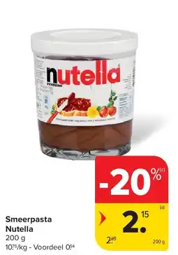Carrefour Smeerpasta Nutella aanbieding
