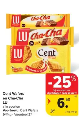 Carrefour Cent Wafers en Cha-Cha LU aanbieding