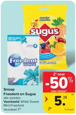 Carrefour Snoep Freedent en Sugus aanbieding
