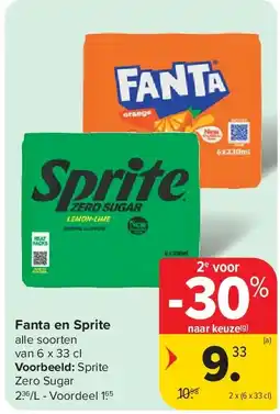 Carrefour Fanta en Sprite aanbieding