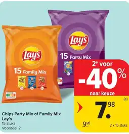 Carrefour Chips Party Mix of Family Mix Lay’s aanbieding