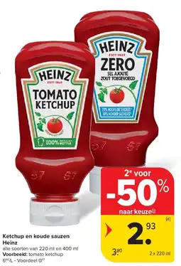 Carrefour Ketchup en koude sauzen Heinz aanbieding