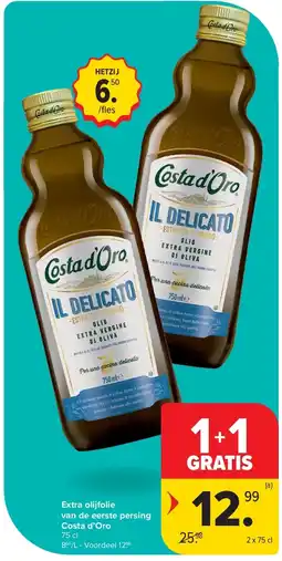 Carrefour Extra olijfolie van de eerste persing Costa d’Oro aanbieding