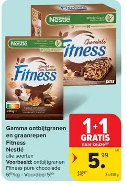 Carrefour Gamma ontbijtgranen en graanrepen Fitness Nestlé aanbieding