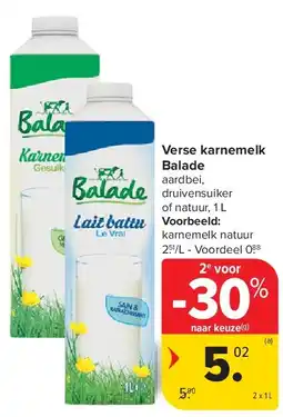 Carrefour Verse karnemelk Balade aanbieding