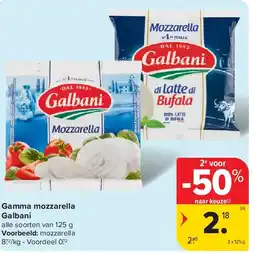 Carrefour Gamma mozzarella Galbani aanbieding