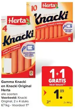 Carrefour Gamma Knacki en Knacki Original Herta aanbieding