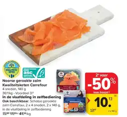 Carrefour Noorse gerookte zalm Kwaliteitsketen Carrefour aanbieding