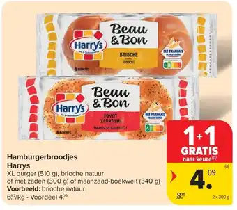Carrefour Hamburgerbroodjes Harrys aanbieding