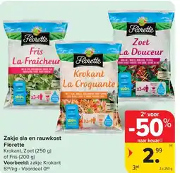 Carrefour Zakje sla en rauwkost Florette aanbieding