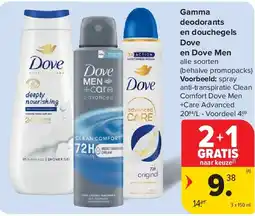 Carrefour Gamma deodorants en douchegels Dove en Dove Men aanbieding