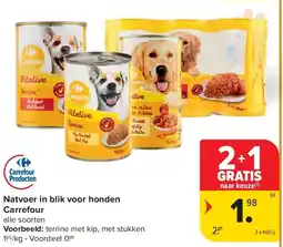 Carrefour Natvoer in blik voor honden Carrefour aanbieding