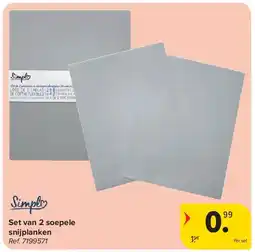 Carrefour Set van 2 soepele snijplanken aanbieding