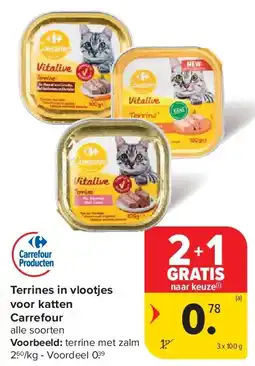 Carrefour Terrines in vlootjes voor katten aanbieding