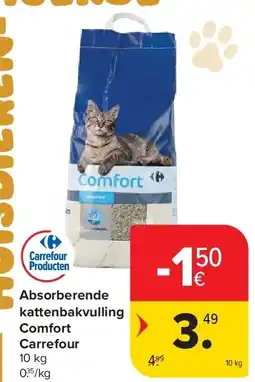 Carrefour Absorberende kattenbakvulling Comfort Carrefour aanbieding