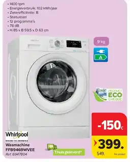 Carrefour Wasmachine FFB9469WVEE aanbieding