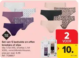 Carrefour Set van 5 bedrukte en e en broekjes of slips aanbieding