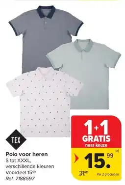 Carrefour Polo voor heren aanbieding