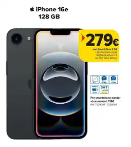 Carrefour iPhone 16e 128 GB aanbieding