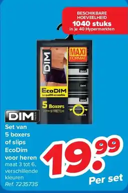 Carrefour Set van 5 boxers of slips EcoDim voor heren aanbieding