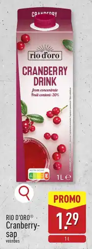 ALDI Rio D'Oro Cranberrysap aanbieding
