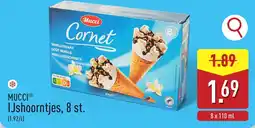 ALDI Mucci IJshoorntjes aanbieding