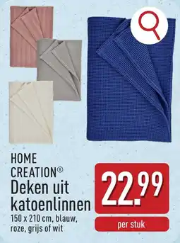 ALDI Home Creation Deken uit katoenlinnen aanbieding