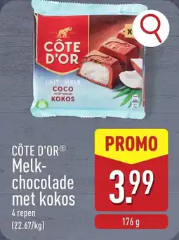 ALDI Côte D'Or Melkchocolade met Kokos aanbieding