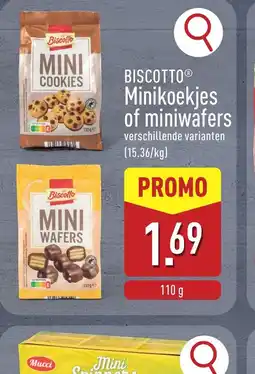 ALDI Biscotto Minikoekjes of miniwafers aanbieding
