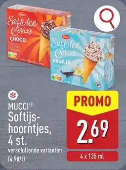 ALDI Mucci Softijs Hoorntjes aanbieding