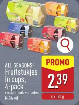 ALDI All seasons Fruitstukjes in cups aanbieding