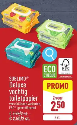 ALDI Sublimo Deluxe vochtig Toiletpapier aanbieding