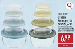 ALDI Crofton Glazen Kommen met Deksel aanbieding