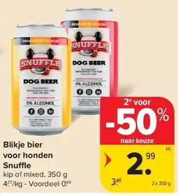 Carrefour Blikje bier voor honden Snu e aanbieding