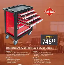 HandyHome Gereedschaps wagen gevuld 217 delig 7 laden aanbieding