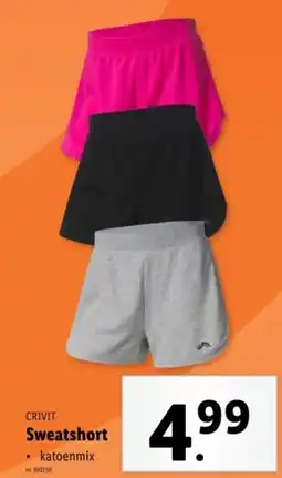 Lidl Crivit sweatshort aanbieding